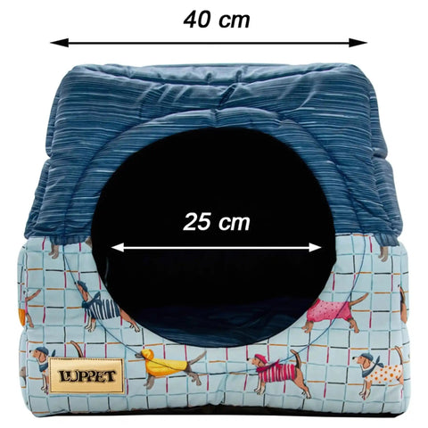 Cama Iglu e Toca Para Cachorro Impermeável Luppet Azul Luppet