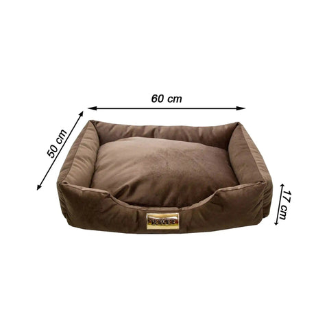Cama para Cachorro Luppet Marrom Suede Retangular Luppet