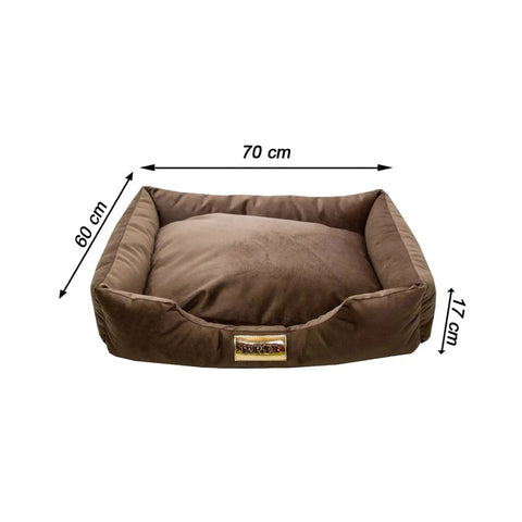 Cama para Cachorro Luppet Marrom Suede Retangular Luppet