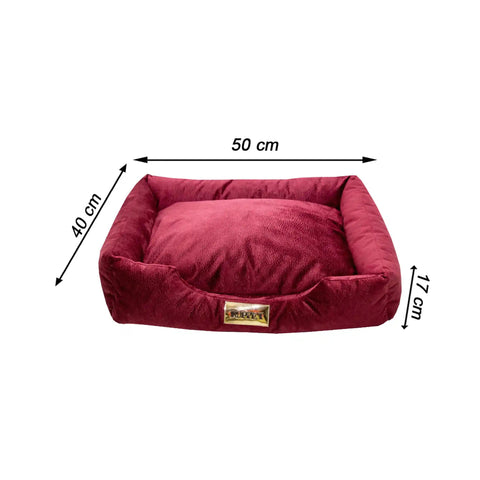 Cama Retangular para Cachorro Luppet Super Luxo Bordô Luppet