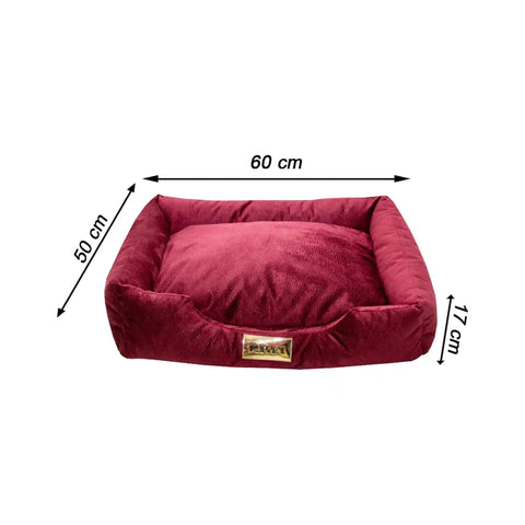 Cama Retangular para Cachorro Luppet Super Luxo Bordô Luppet