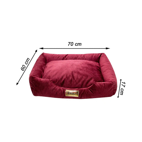 Cama Retangular para Cachorro Luppet Super Luxo Bordô Luppet