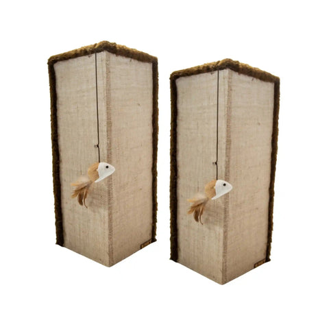 Kit 2 Arranhadores de Canto Para Gatos Sustentável Luppet Marrom Luppet