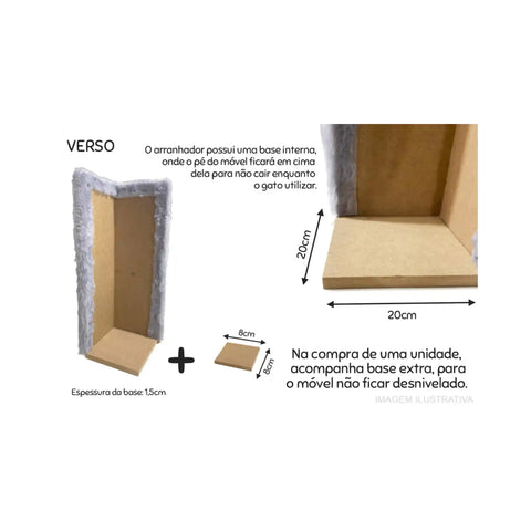 Kit 2 Arranhadores de Canto Para Gatos Sustentável Luppet Marrom Luppet