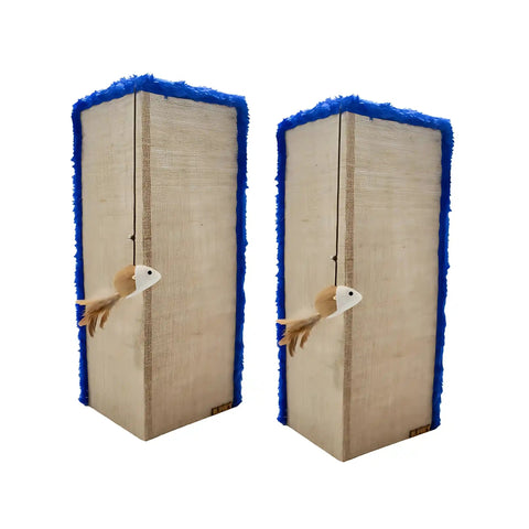 Kit 2 Arranhadores Azul Canto Sofá Sustentável Luppet Calmante Luppet