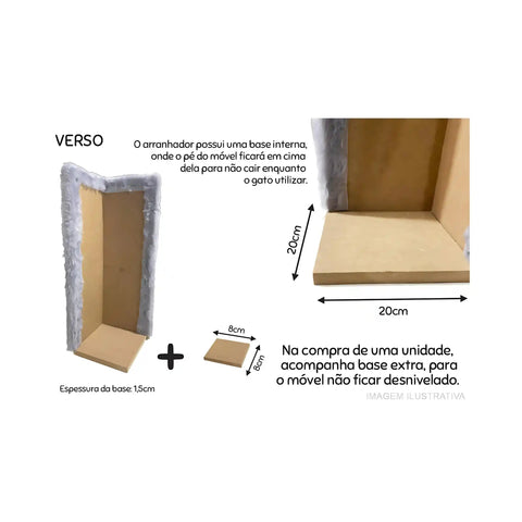 Kit 2 Arranhadores Azul Canto Sofá Sustentável Luppet Calmante Luppet