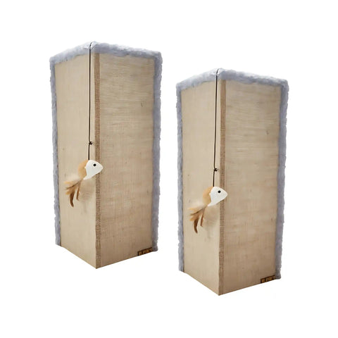 Kit Com 2 Arranhadores Para Gatos Canto de Sofá Sustentável Luppet Cinza Luppet