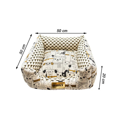 Kit Enxoval 3-in-1 para pet Impermeavel Luppet Bege Pets Luppet