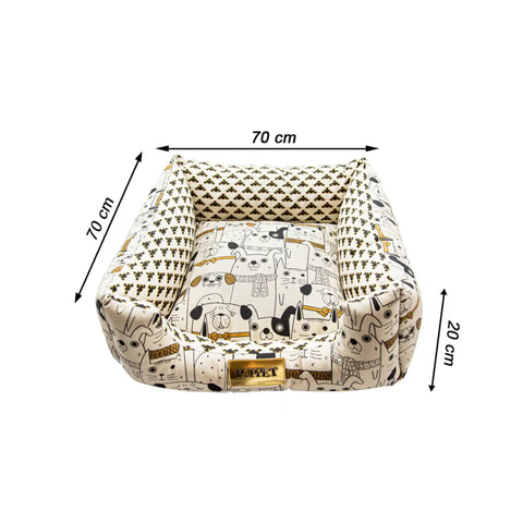 Kit Enxoval 3-in-1 para pet Impermeavel Luppet Bege Pets Luppet