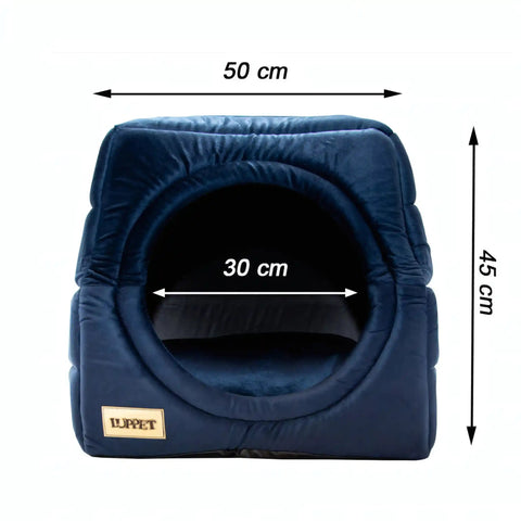 Toca Iglu Super Luxo 2 em 1 em Veludo Marinho Luppet