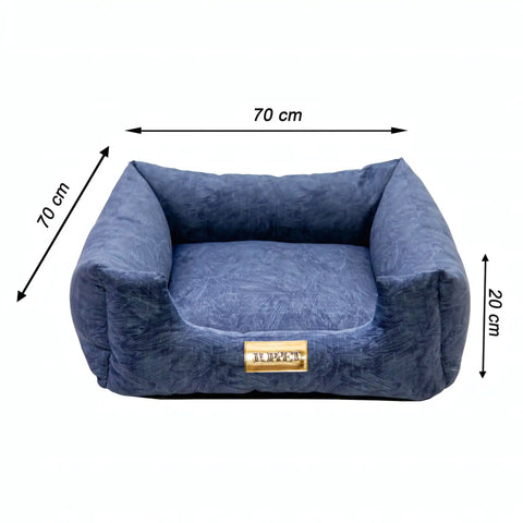 Cama Azul Luppet 3 tamanhos! Microfibra, fundo impermeável, fibra siliconada. Calmante e confortável. Única!