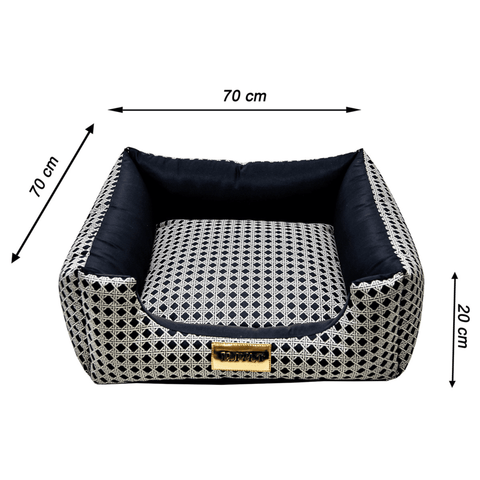 Cama Quadrada Luppet para cães e gatos - Microfibra impermeável, 3 tamanhos disponíveis. Garantia 60 dias + frete grátis. Conforto superior para seu pet!