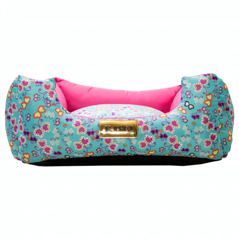Cama Luxo Rosa Borboleta Luppet para cães e gatos. Microfibra impermeável, 3 tamanhos. Garantia 60 dias + frete!