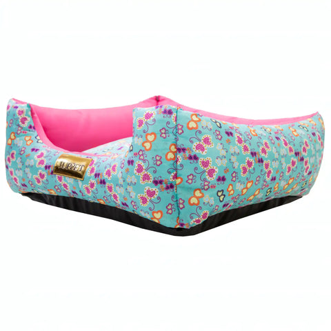 Cama Luxo Rosa Borboleta Luppet para cães e gatos. Microfibra impermeável, 3 tamanhos. Garantia 60 dias + frete!