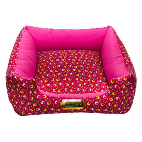 Cama Rosa Luppet para cães e gatos. Microfibra impermeável, 3 tamanhos. Garantia 60 dias + frete grátis!