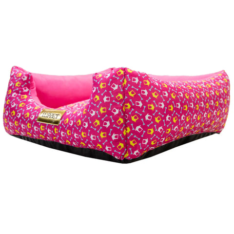 Cama Rosa Luppet para cães e gatos. Microfibra impermeável, 3 tamanhos. Garantia 60 dias + frete grátis!