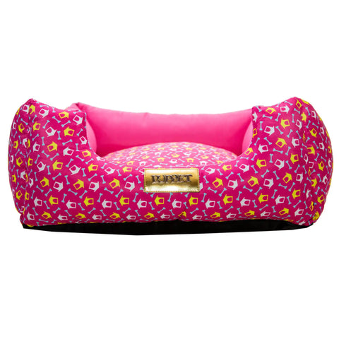 Cama Rosa Luppet para cães e gatos. Microfibra impermeável, 3 tamanhos. Garantia 60 dias + frete grátis!