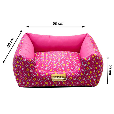Cama Rosa Luppet para cães e gatos. Microfibra impermeável, 3 tamanhos. Garantia 60 dias + frete grátis!