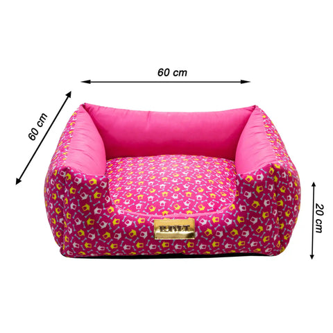 Cama Rosa Luppet para cães e gatos. Microfibra impermeável, 3 tamanhos. Garantia 60 dias + frete grátis!