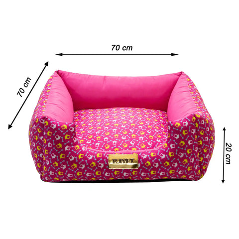 Cama Rosa Luppet para cães e gatos. Microfibra impermeável, 3 tamanhos. Garantia 60 dias + frete grátis!