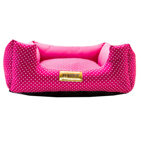 Cama Luxo Rosa Luppet para cães e gatos. Microfibra semi-impermeável, 3 tamanhos. Garantia 60 dias + frete grátis!