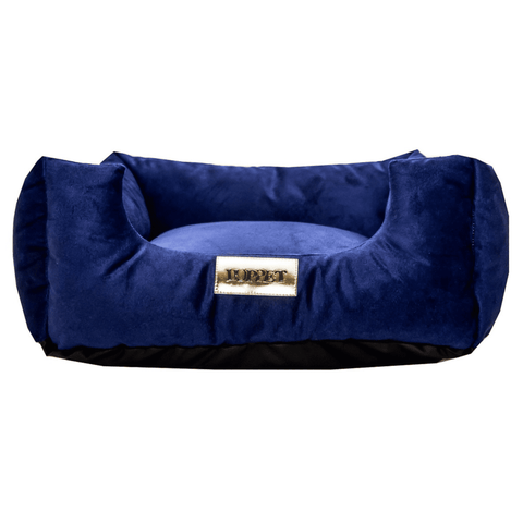 Cama Suede Azul Luppet para cães e gatos. Elegante, impermeável, 3 tamanhos. Garantia 60 dias + frete grátis!