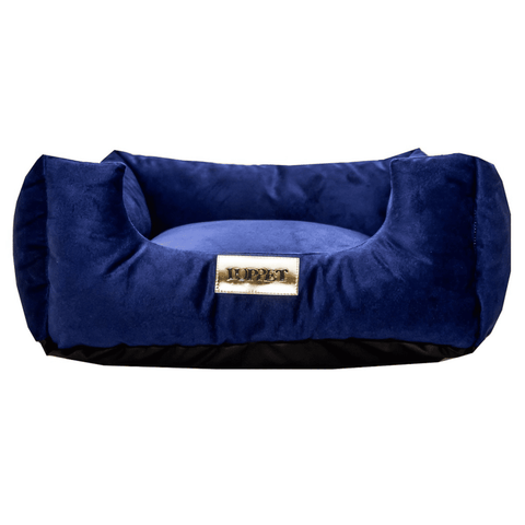 Cama Suede Azul Luppet para cães e gatos. Elegante, impermeável, 3 tamanhos. Garantia 60 dias + frete grátis!