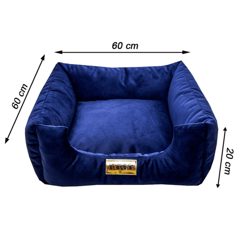 Cama Suede Azul Luppet para cães e gatos. Elegante, impermeável, 3 tamanhos. Garantia 60 dias + frete grátis!