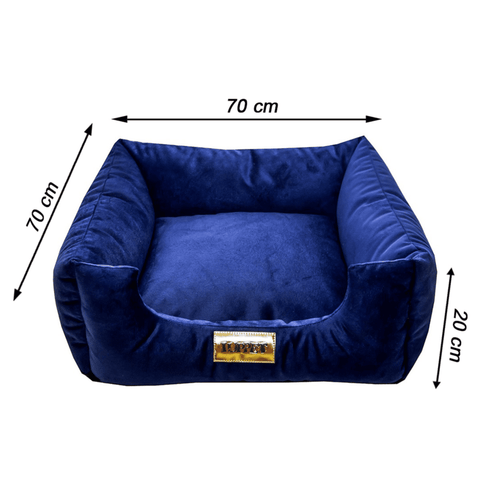 Cama Suede Azul Luppet para cães e gatos. Elegante, impermeável, 3 tamanhos. Garantia 60 dias + frete grátis!