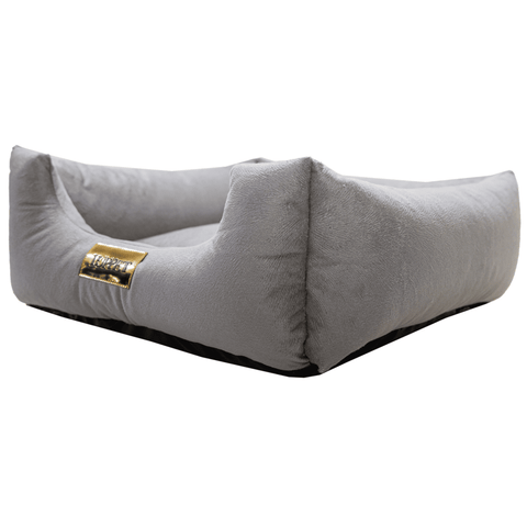 Cama Suede Cinza Luppet para cães e gatos. Elegante, impermeável, 3 tamanhos. Garantia 60 dias + frete grátis!
