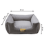 Cama Suede Cinza Luppet para cães e gatos. Elegante, impermeável, 3 tamanhos. Garantia 60 dias + frete grátis!