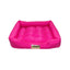Cama para cachorros e gatos com design fofo em rosa com bolinhas. Macia e ideal para pets tranquilos. Compre já!